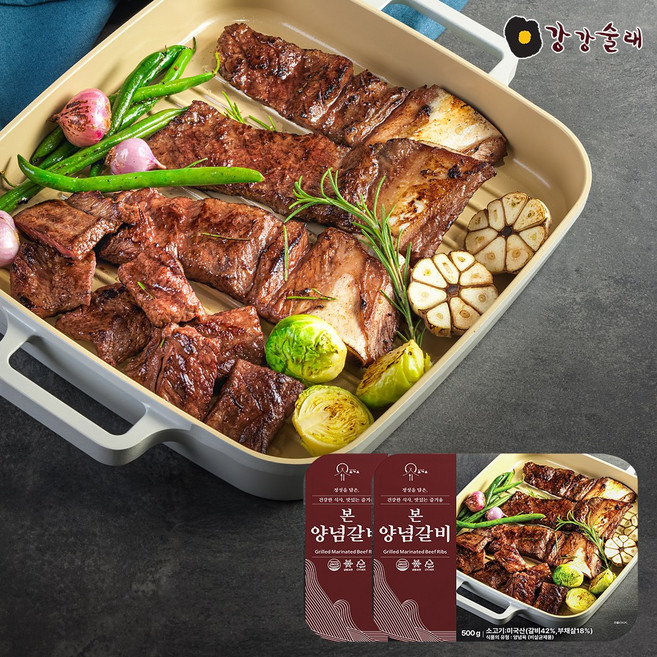 강강술래 홈채움 본양념갈비 500g 양념소갈비, 2개