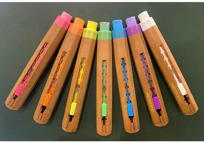 하고로모 슬라이드식 자석 분필홀더 크리스탈 멀티 쵸크 홀더 7색상, (백색)우드 홀더