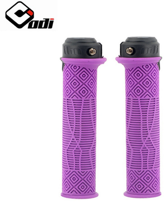 ODI Elite Pro V2.1 MTB 미끄럼 방지 그립 핸들 바 알루미늄 합금 + 실리카 젤 장치, B - Purple, 1개