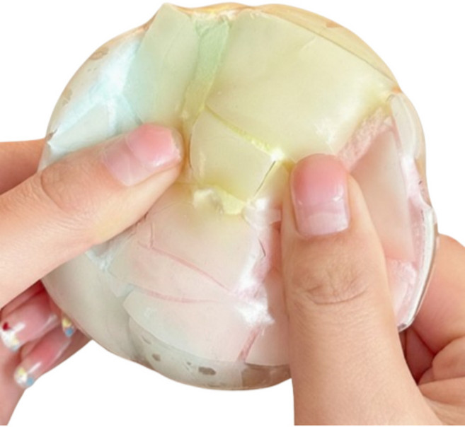 1+1 빌리네집 왁뿌볼 왁스볼 왁스 뿌시기 슬랑 말랑이 솜사탕 스트레스볼 ASMR 스퀴시, 1세트, 투명