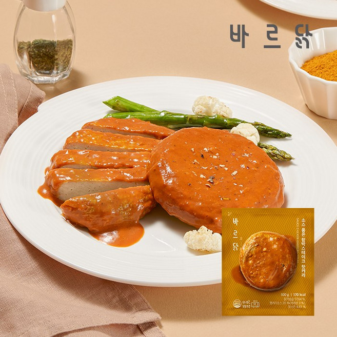 바르닭 소스품은 함박스테이크 핫커리, 28개, 100g