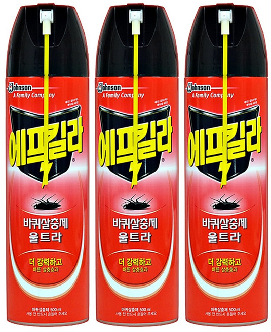 에프킬라 바퀴살충제 스프레이 울트라, 500ml, 3개