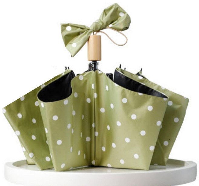 Arras 자외선차단 양산 암막 우산 심플한 예쁜양산 우양산 가벼운 접이식 3단 도트무늬