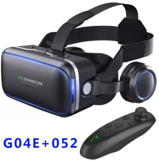 핸드폰VR 2023 정품 VR Shinecon 6.0 가상 현실 스마트 3D 안경 헤드셋 원격 제어 비디오 게임, G04E-Y1, 한개옵션1, 1) G04E-Y1