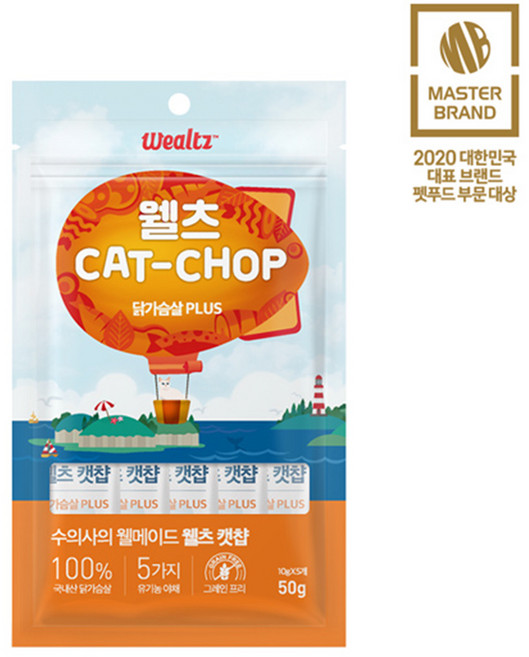웰츠 캣챱 50g 4종 중 1선택 고양이 간식, 닭가슴살, 1개