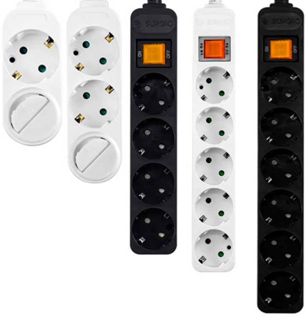 모이누 써지오 모노케어 10A 접지 멀티탭 전기연장선, 10m, 1개