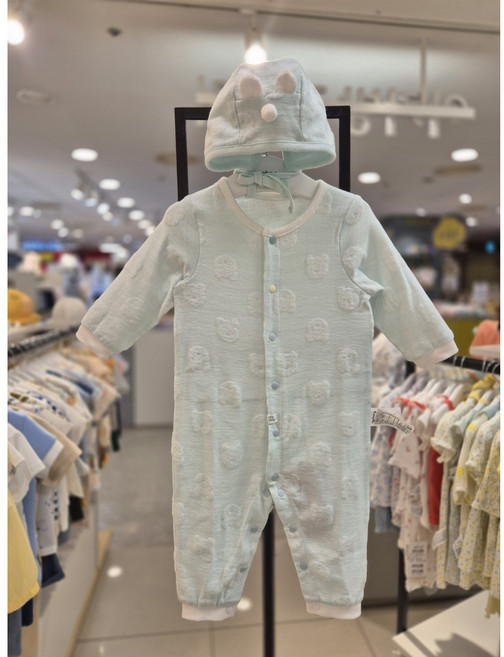 아가방[동아쇼핑점] 빠른선택 #25년 가을신상 신생아 남자아기 무형광내의 출산 백일 선물 # 긴팔내의 실내복 우주복# 보드라운촉감의우주복+모자 / 루디수플레우주복(모자)