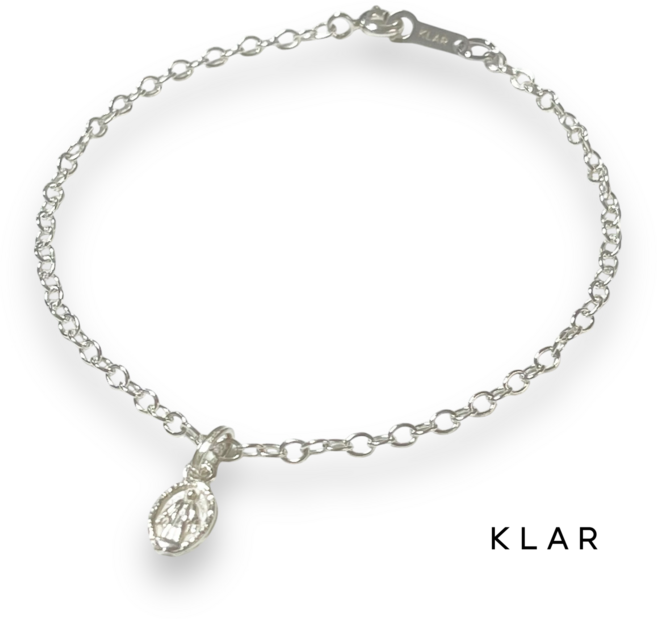 클라(KLAR) 성모 마리아 기적의 패 (소) 실버(92.5) 드롭 라인팔찌