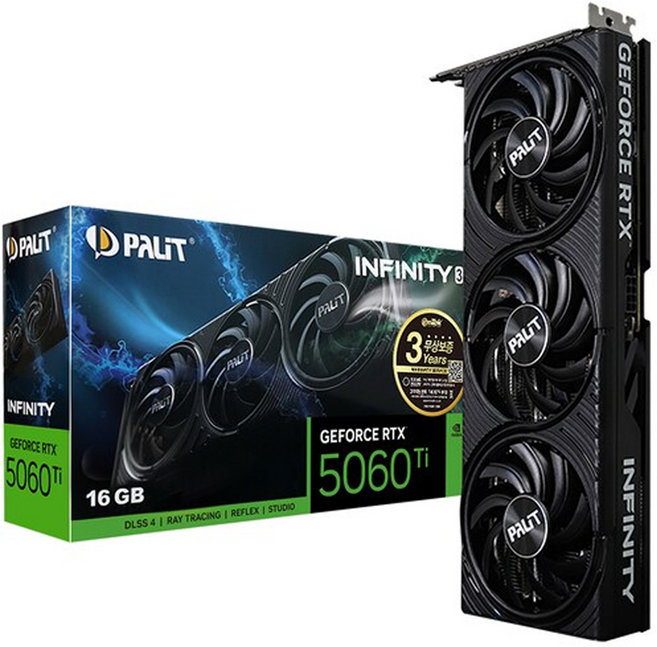PALIT 지포스 GEFORCE RTX 5060 Ti INFINITY 3 D7 16GB 그래픽카드 VGA 이엠텍