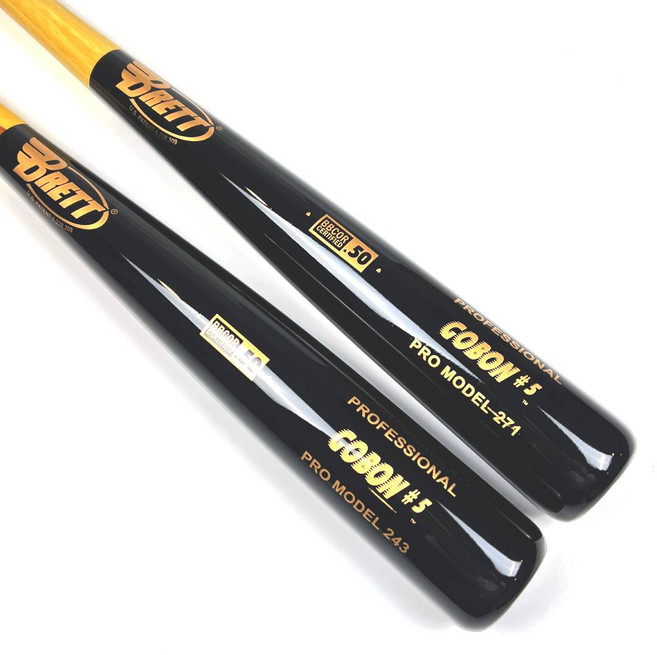 브렛 메이플 대나무 압축 경식용 컴포짓 접합 우드 트레이닝 나무배트 33인치 32인치 보아그립, 1개, 블랙/나무