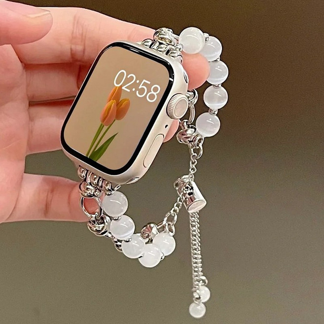 MH 애플워치 호환 팔찌형 스트랩, 실버