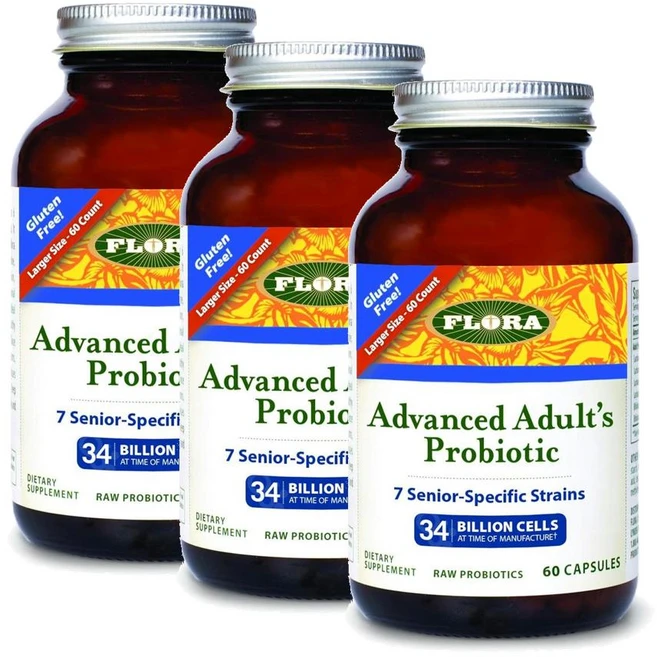 플로라 어드밴스드 어덜트 프로바이오틱스 유산균 캡슐 FLORA Advanced Adult Probiotic, 3개, 60정 - 쿠팡