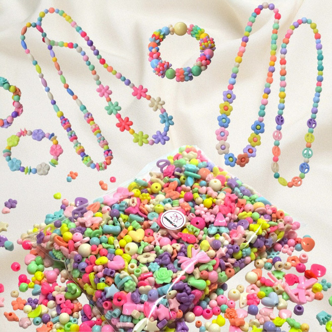 체리아트 대용량 비즈 500g 벌크 만들기 재료 팔찌 목걸이 DIY 키트 방과후 유치원 학교 수업재료, 1개, MIX