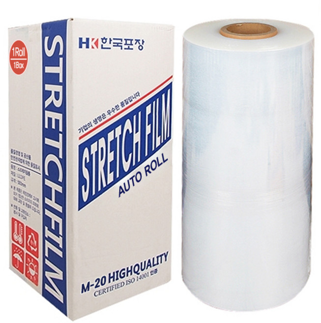 한국포장 스트레치필름 공업용랩 포장랩 보호테이프 고기능랩 산업용랩 4롤, 1개