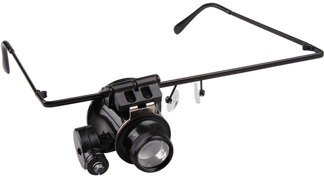 20X 시계수리 확대경 돋보기 LED 안경 루페 정밀 공구 렌즈