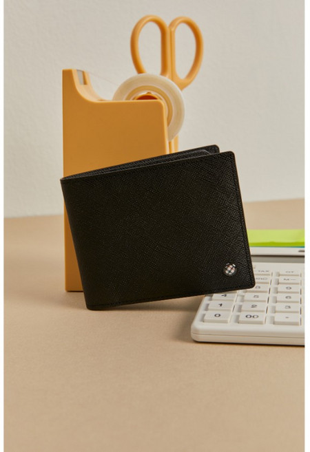 닥스 블랙 단색 소가죽 중지갑 YMWBWA5E511BK
