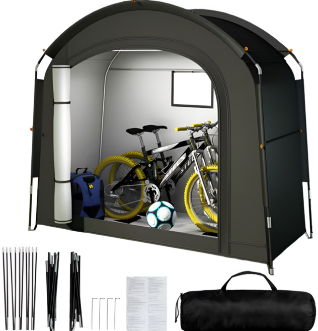 사계절 야외 자전거 텐트 휴대용 방수 보관 고급형 하우스/나이테, BLACK (검정)