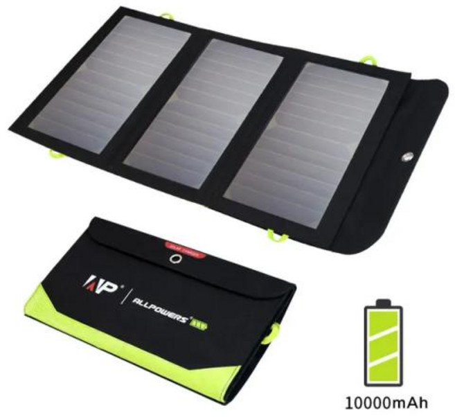 ALLPOWERS 2USB 포트 태양열 충전기 휴대용 태양 전지판 캠핑 아이폰 고프로 아이패드 화웨이용 야외 비상 백업 전원 21W, 5V21W 10000mAh, 5V21W 10000mAh, 2) 5V21W 10000mAh, 1개