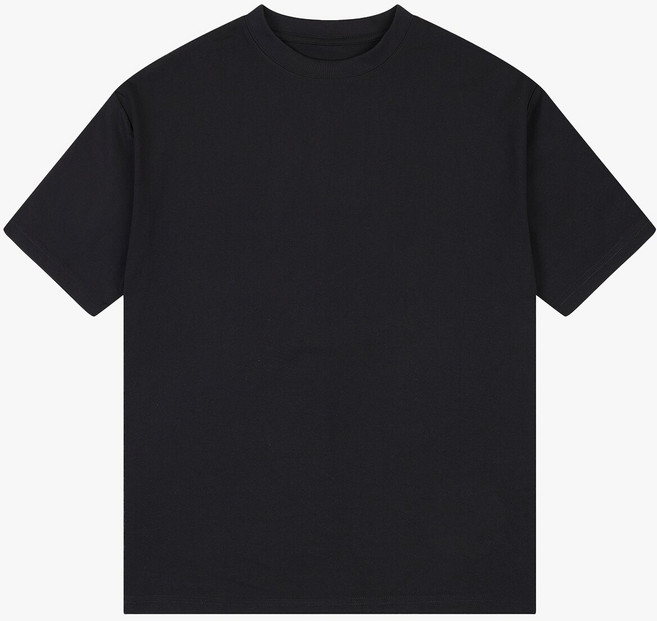 잠뱅이 남성 여성 무지 오버핏 반팔 티셔츠 블랙