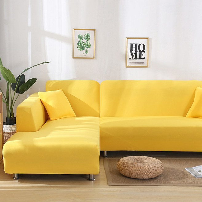 러빙랩 아모르아 만능소파커버 코튼 소파 1-4인용 17colors, 옐로우, 1개