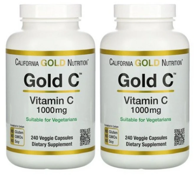 캘리포니아 골드 뉴트리션 2통 CGN 비타민C 1000mg 240베지캡슐X2, 240정, 2개 - 쿠팡