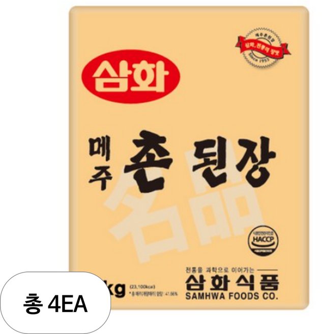 삼화식품 메주촌된장, 14kg, 4개