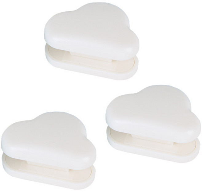 구름 모양 치약 클립 튜브 용기 거치대 꽂이 걸이, 3개, 흰색_white