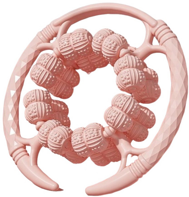 環形按摩器 按摩滾輪, 粉色, 32輪按摩圈