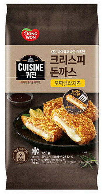 동원 퀴진 크리스피 돈까스(모짜렐라 치즈) 450g, 1개
