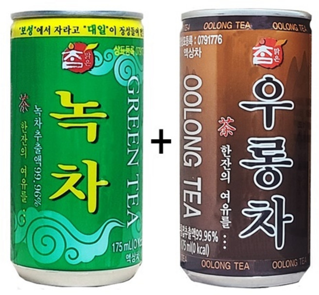 참맑은 녹차 175ml(30캔) + 참맑은 우롱차 175ml(30캔), 175ml, 1개, 1개입