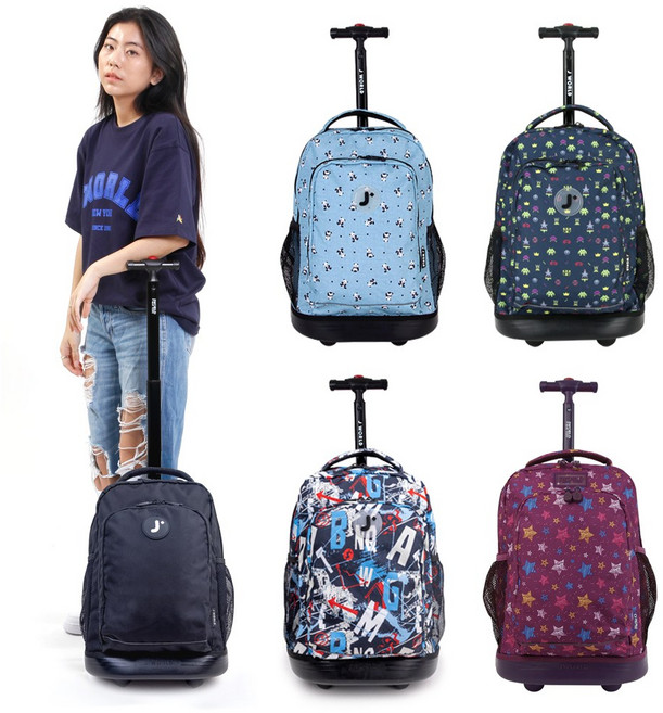 제이월드 17인치 바퀴달린 백팩 기내용 트롤리 캐리어 학교 학원가방