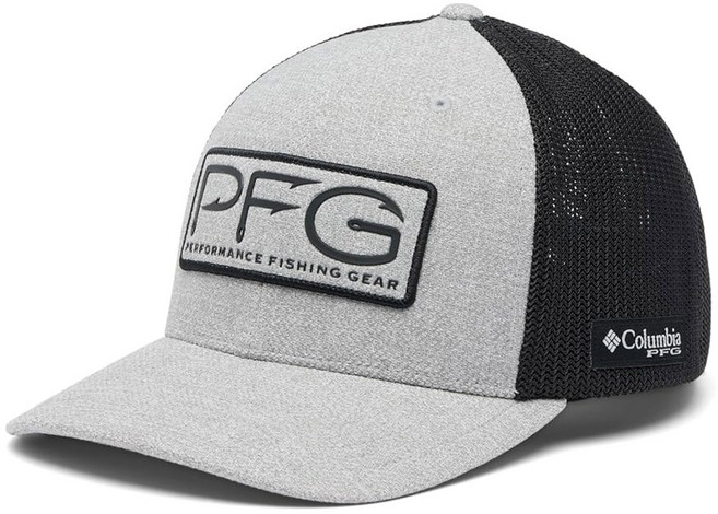 컬럼비아 PFG 후크 메쉬 볼 캡-하이, Cool Grey Heather/Black, Large-X-Large