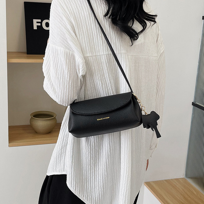 가죽공예 DIY 가죽가방 만들기 패키지 미니크로스백 만들기 키트, 블랙, 1개