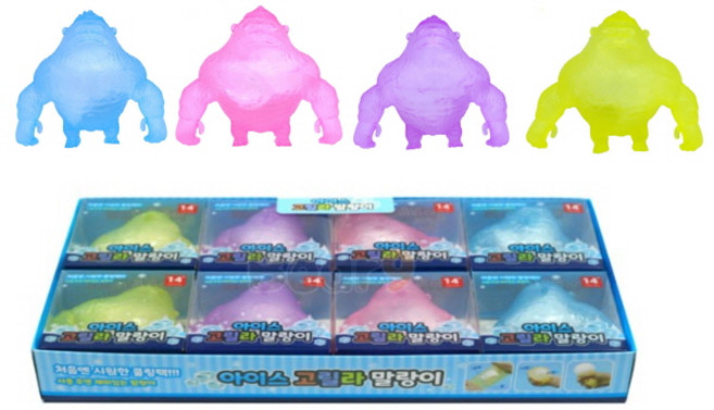 아이스 고릴라 말랑이 랜덤발송 어린이 아이스팩 고릴라 주물럭 고릴라 스퀴시 소근육발달 장난감 소근육발달 완구, 1개