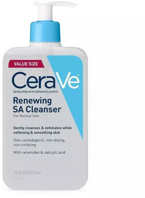 CeraVe 리뉴잉 SA 클렌저 무향 16온스, 1개, 473ml