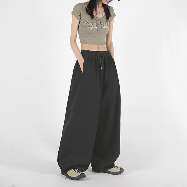 오버나인 여자 여성 숏/롱 기장선택 키작녀 키큰녀 와이드 벌룬 청바지 통바지 조거 데님 팬츠 바지