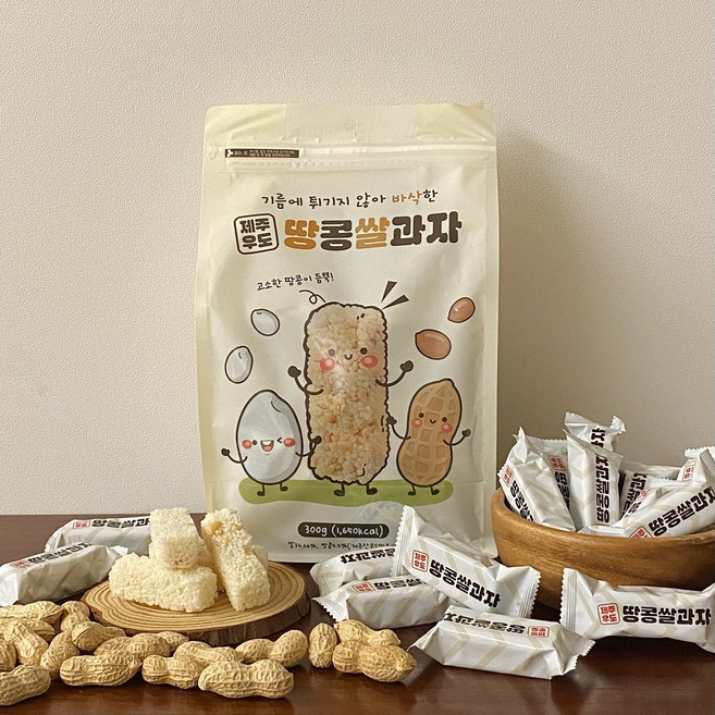 제주우도땅콩 쌀과자 300g X 5봉, 5개