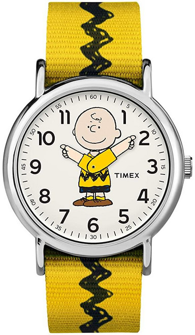 Timex 위켄더 나일론 슬립쓰루 스트랩 38mm 피너츠 찰리 브라운 (TW2R41100)
