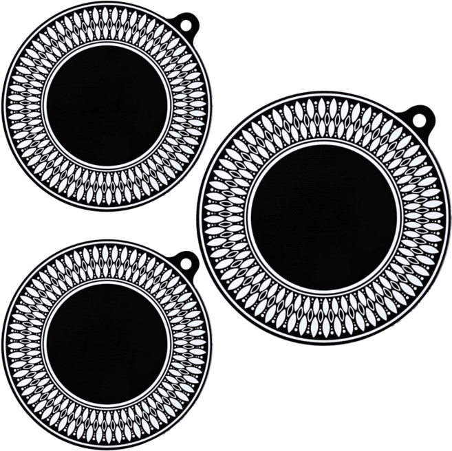 케이노 쿸탑 논슬립 고리 인덕션매트 실리콘 보호매트, 1세트, Black