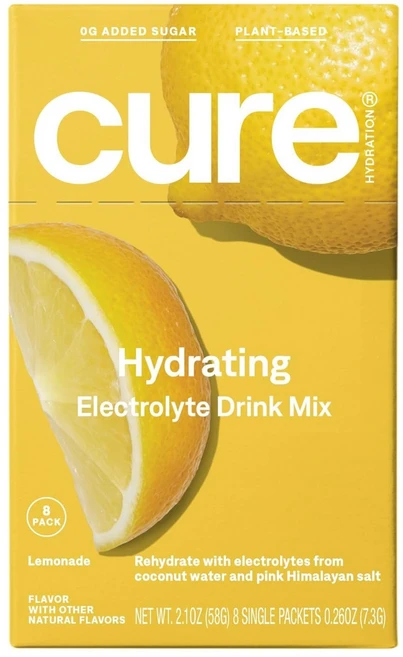 큐어 하이드레이팅 일렉트로라이트 드링크 믹스 8개입 - 쿠팡