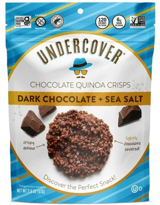 언더커버 크리스피 퀴노아 초콜렛 스낵 85g 1개 다크초콜렛 씨솔트 - 쿠팡