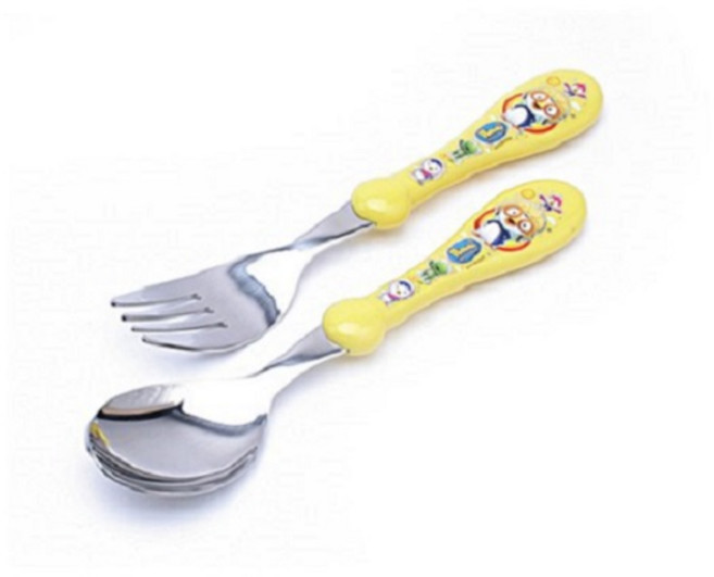 뽀로로 편한스푼포크세트 옐로우 스푼+포크 1세트, 1개