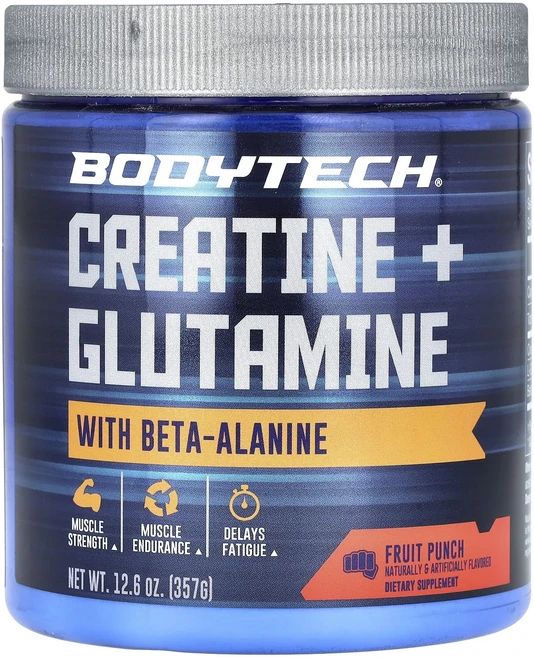 먹기 편한 BodyTech 크레아틴 + 글루타민 베타알라닌 함유 과일 펀치 맛 357g(12.6oz), BodyTech크레아틴글루타민베타알라닌함유과일펀치맛35, 357g, 1개 - 쿠팡
