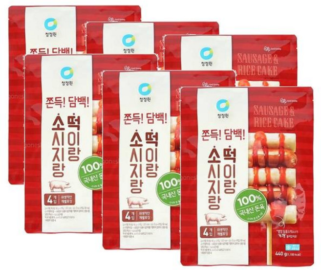 청정원 소시지랑 떡이랑 (4입), 440g, 6개