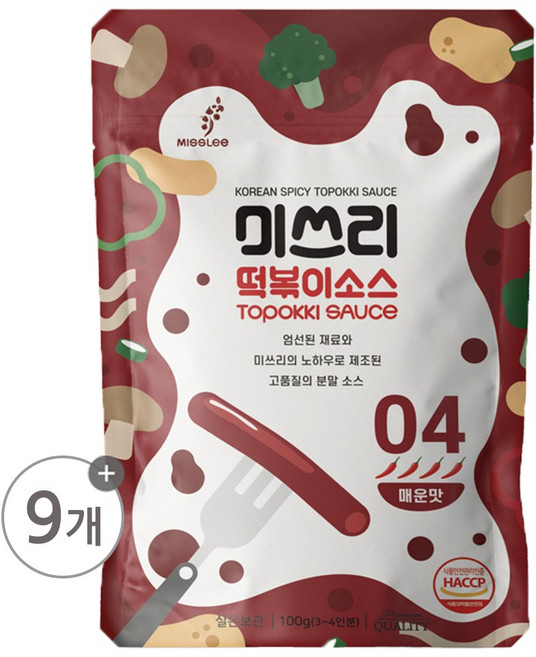 미쓰리 떡볶이 소스 04매운맛, 100g, 9개