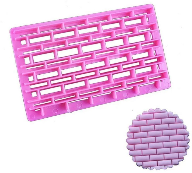 초콜릿 베이킹 수제 금형 벽돌 패턴 케이크 인쇄 절단 다이 커터, 기본, 1개