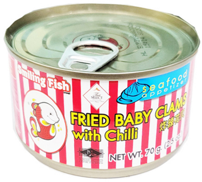 후라이드베이비 클램 위드 칠리 70g 1캔 / 아시아푸드