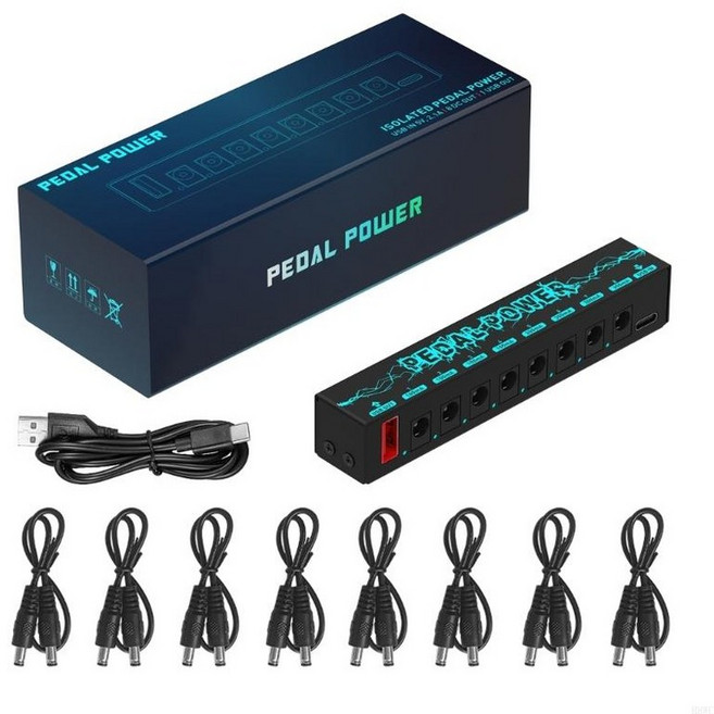 652d 기타 페달 전원 공급 보드 장치 8 고립 된 출력, 01 Black, 1개