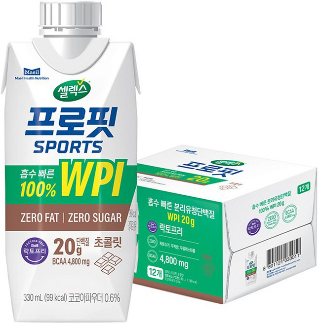 셀렉스 프로핏 스포츠 초콜릿, 330ml, 12개