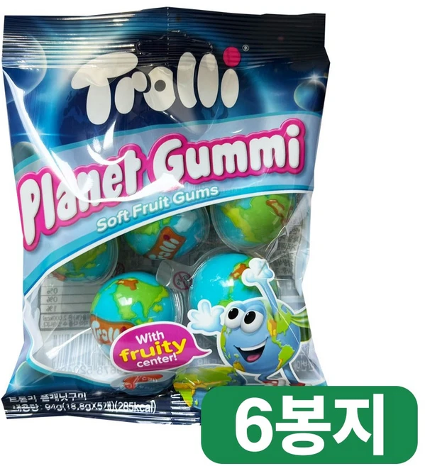트롤리 지구젤리, 94g, 6개 - 쿠팡